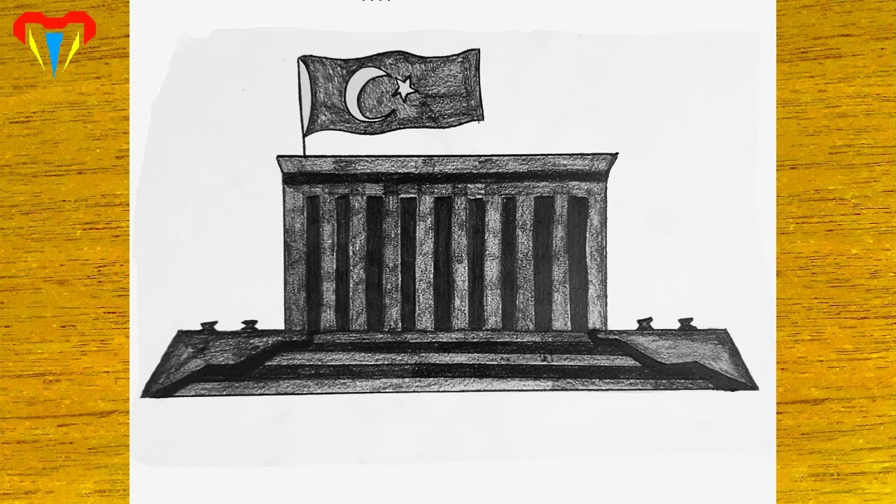 Karakalem Anıtkabir Çizimi - 29 Ekim ile ilgili resim çizimleri