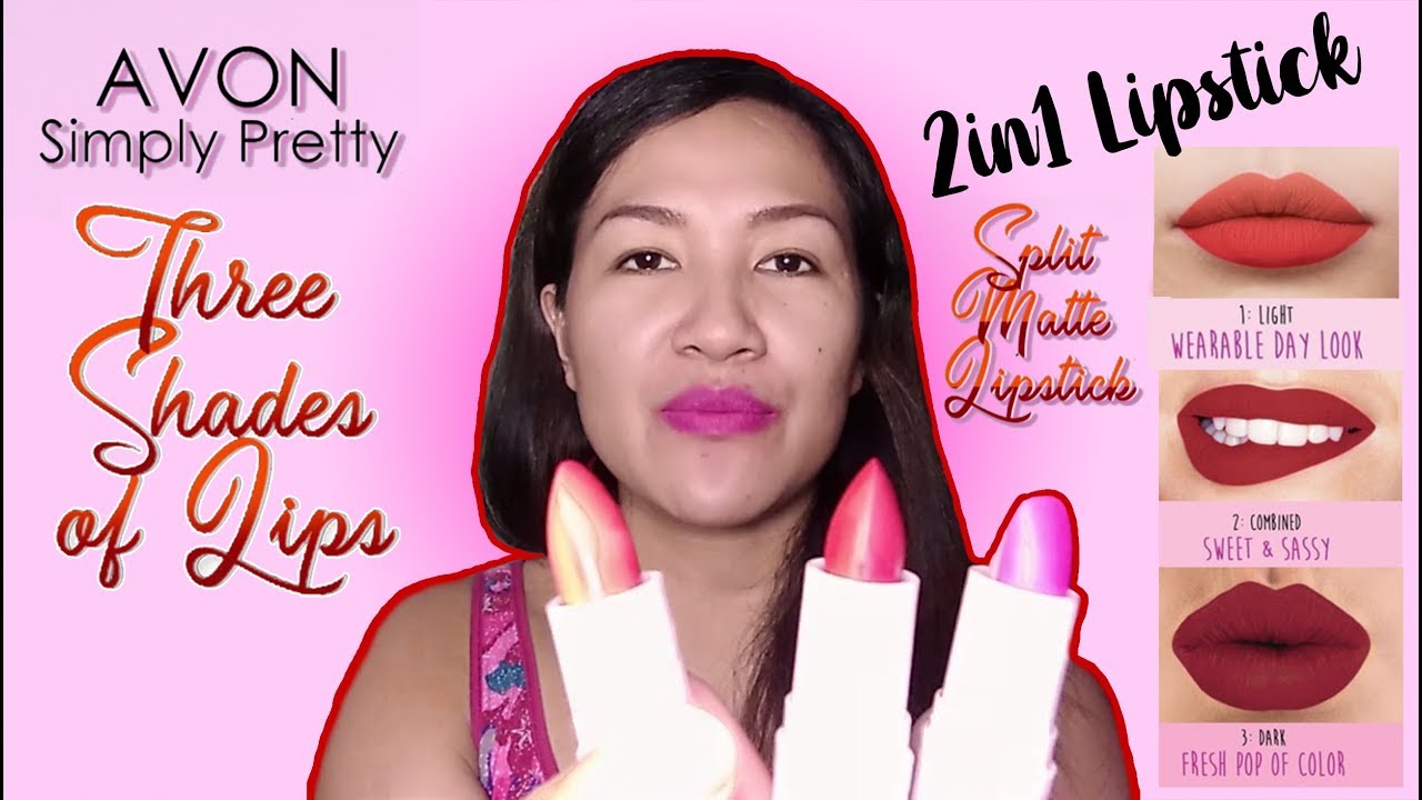 Three Shades of Lips | Avon Simply Pretty Split Matte Lipstick | Swatches + Wear test
