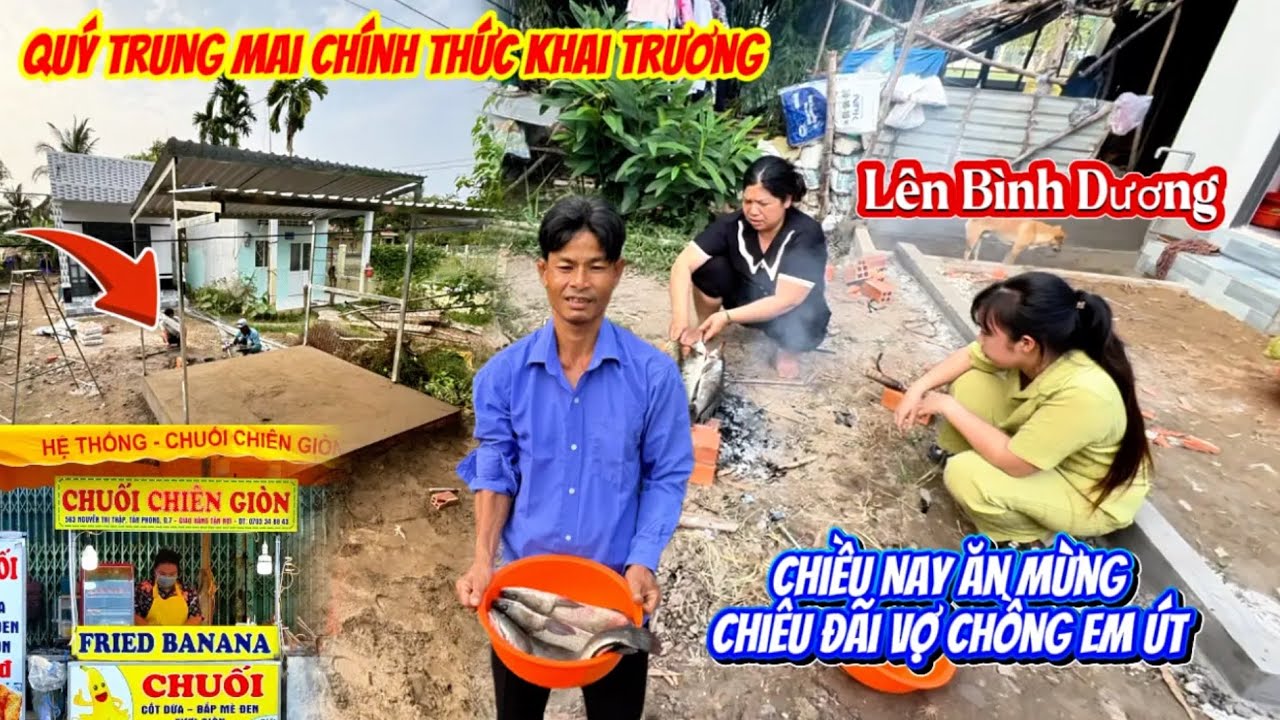 Quý Trung làm 1 chúc gì chiêu Em Út sáng mai lên Bình Dương cũng như làm tiệc ngày mai khai trương