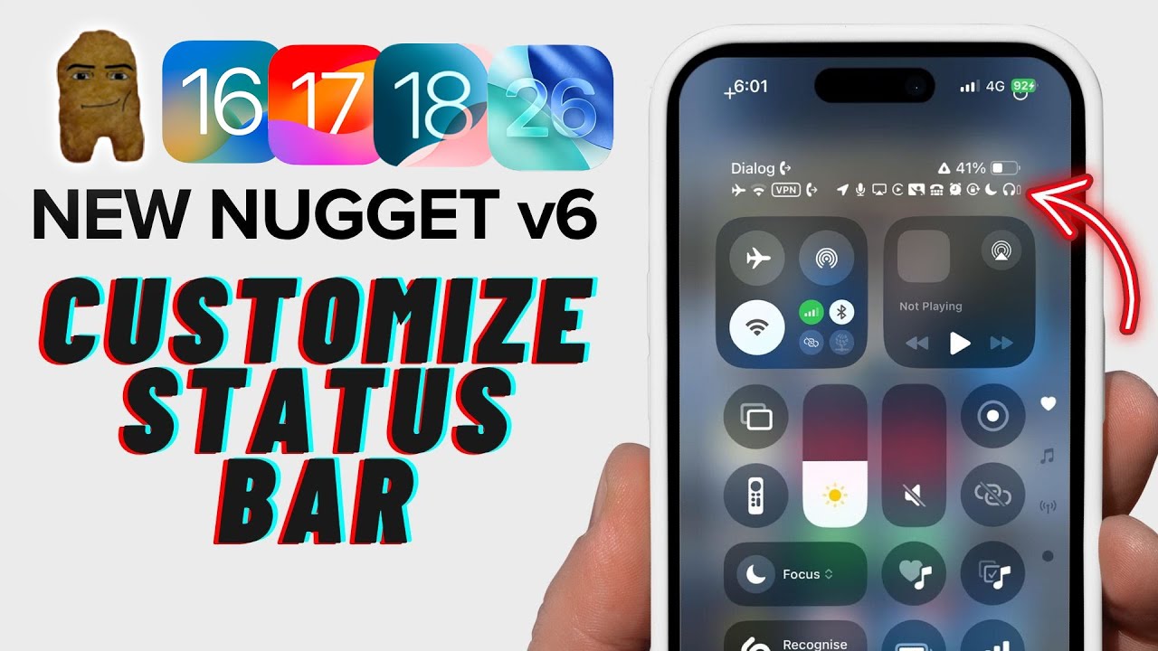 Nugget v6 | Customize Status Bar Tweak on ANY iOS 16-18.5 (No Jailbreak)