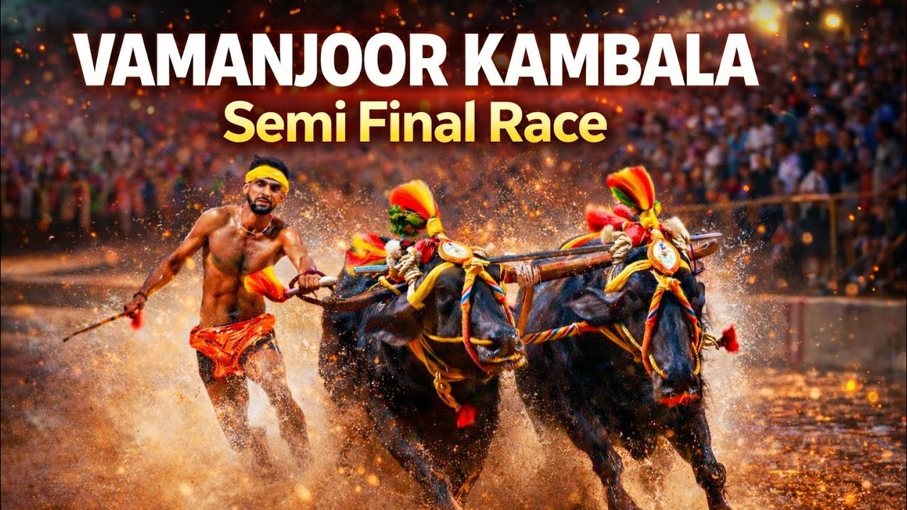 ವಾಮಂಜೂರ್ ಕಂಬಳದ ಸೆಮಿ ಫೈನಲ್ ರೇಸ್/Vamanjoor kambala semi final race