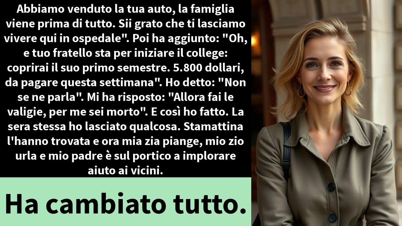 Abbiamo venduto la tua auto, la famiglia viene prima di tutto. Sii grato che ti lasciamo vivere qui