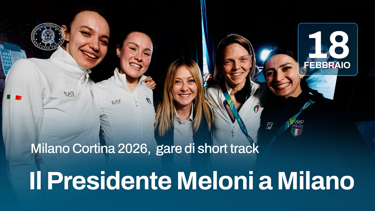 Milano Cortina 2026, il Presidente Meloni al Milano Skating Arena per le gare di short track