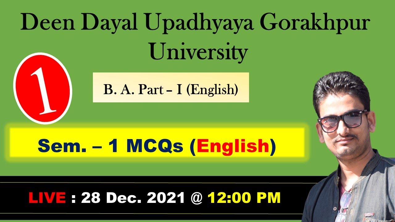 MCQ Session - 1 || DDUGU BA - 1 English || Semester - 1 End Term Exam