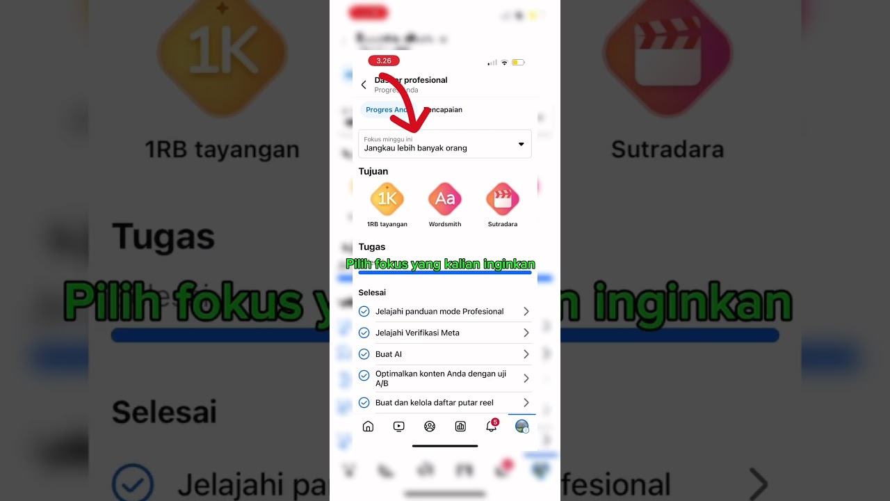 Tutorial memilih fokus tantangan mingguan fb pro