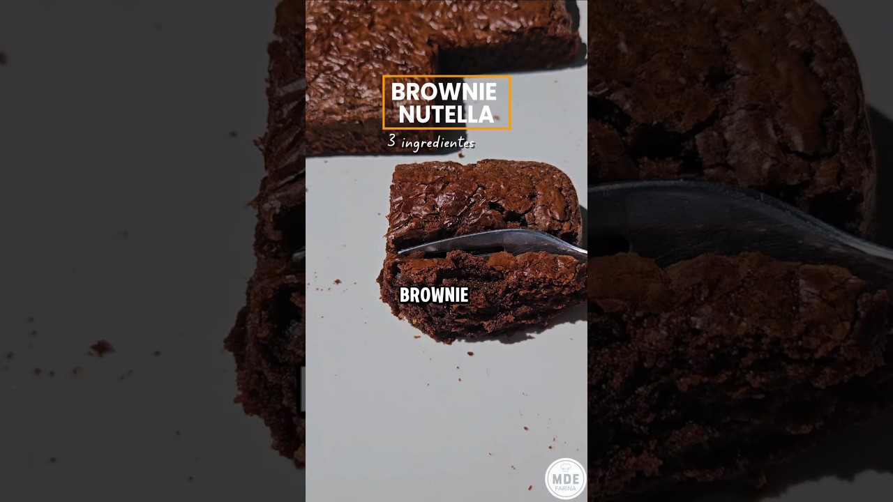 Brownie de Nutella con 3 ingredientes.  #brownie #nutella #brownie3ingredientes #recetasf&aacute;ciles