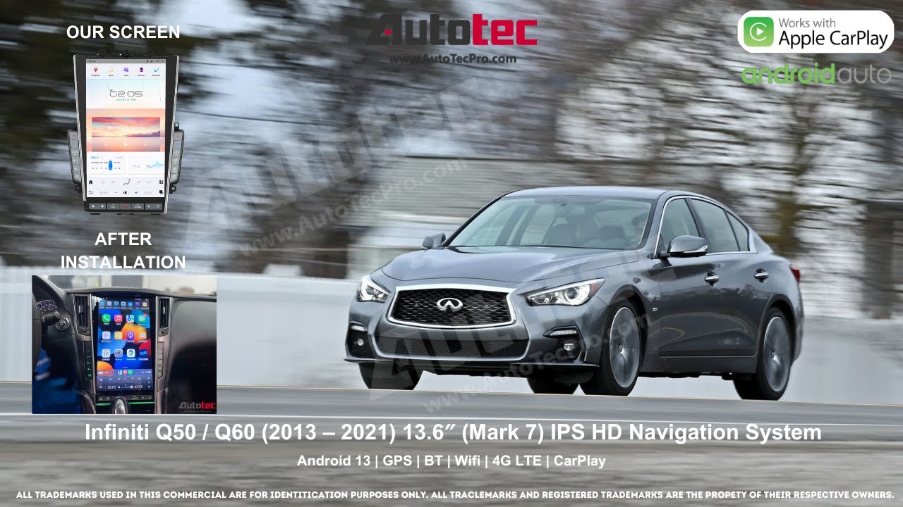 Infiniti Q50 / Q60 (2013 – 2021) 13.6″ (Mark 7) IPS HD Touch-Screen Navigation & Infotainment System