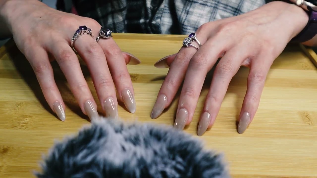 ASMR - Tapping/Scratching Wooden Silverware Drawer & Soft Table Top - No Talking