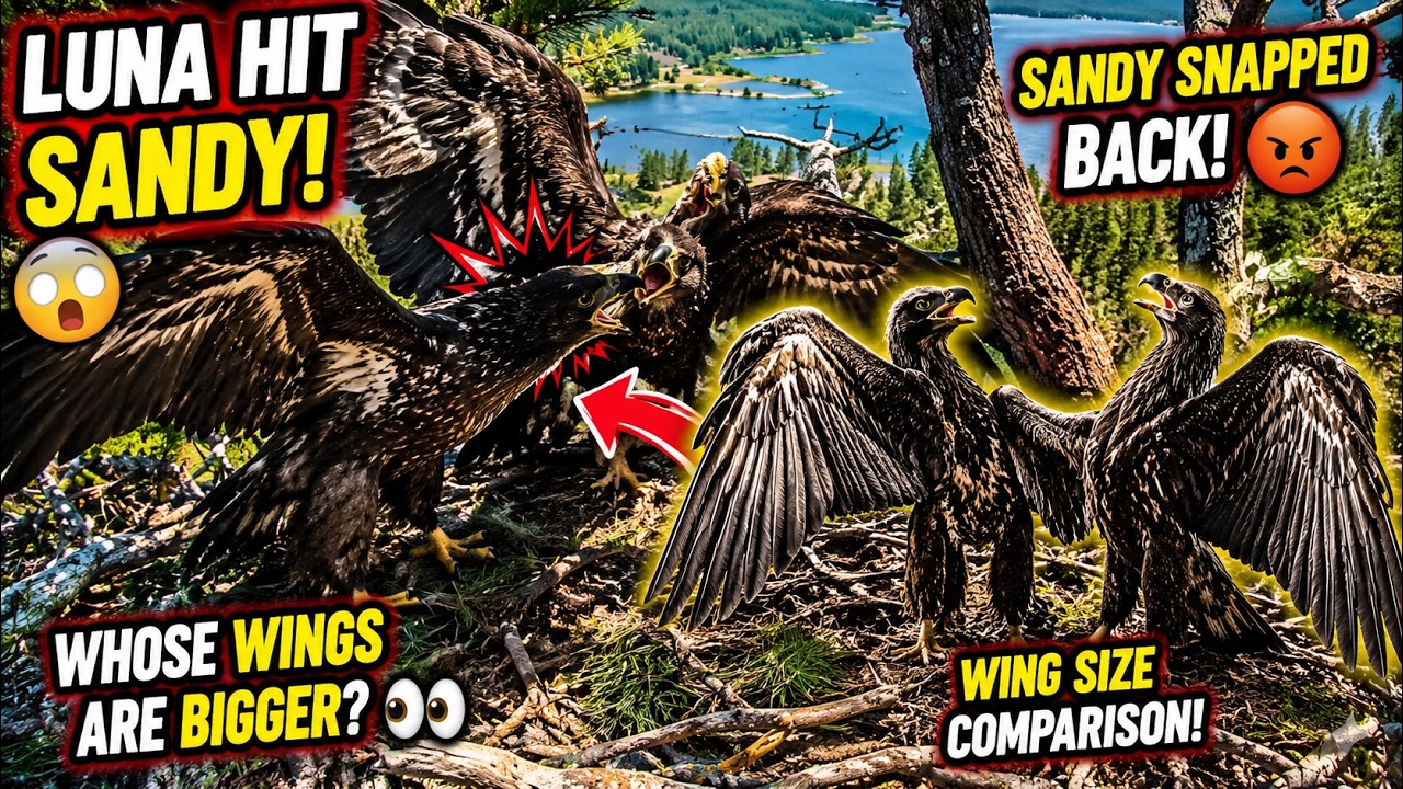 Luna Hit Sandy During Flight Practice! 😱🦅 Whose Wings Are Bigger? Sandy & Luna Finally Compared! 🦅👀