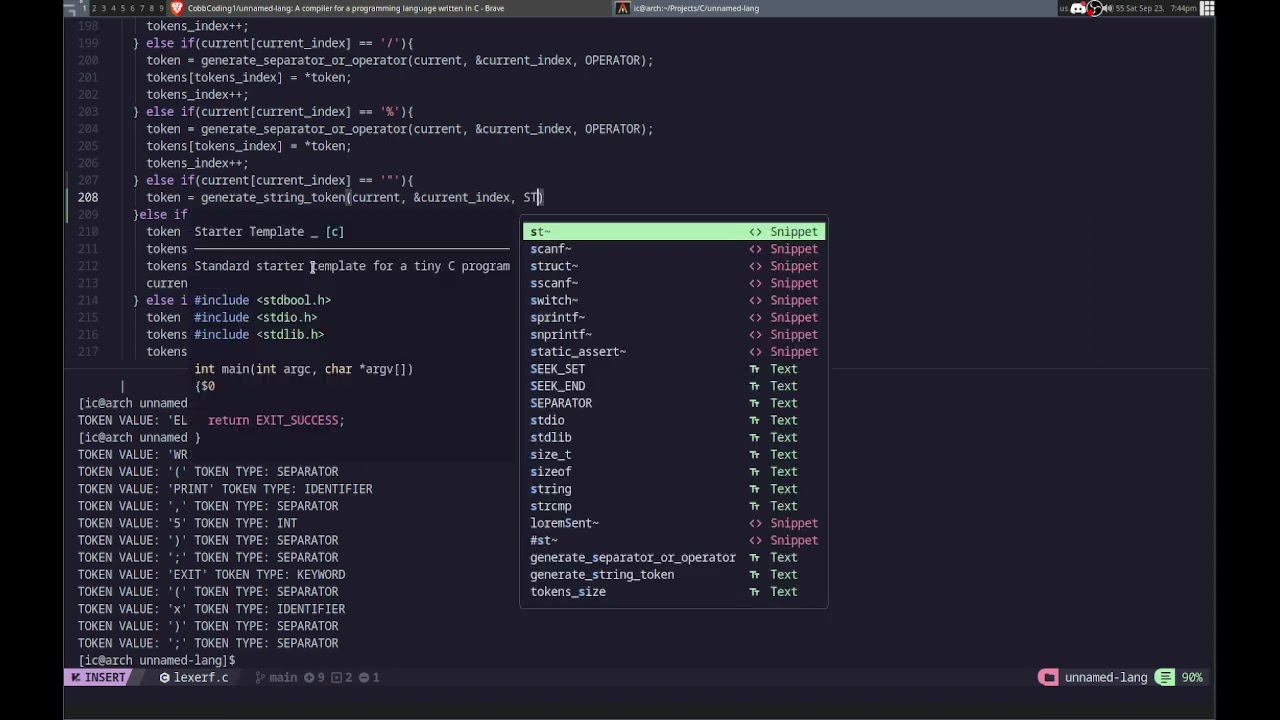 Building A Compiler In C - Write To Console