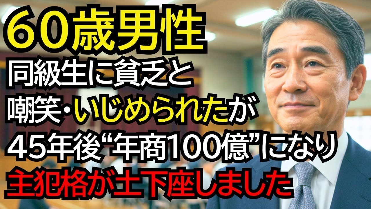 クラス全員から無視されていた貧乏男子。──45年後、年商100億の社長として現れ、主犯格が土下座しました