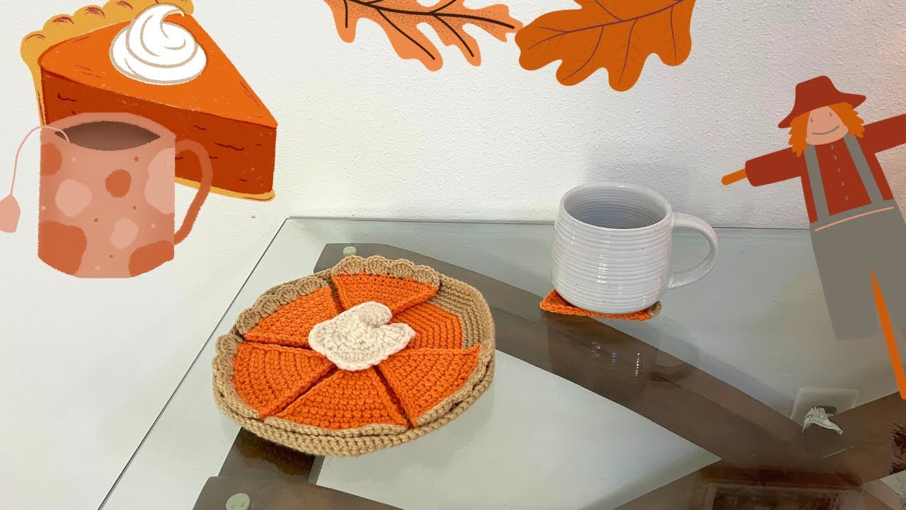 How to crochet pumpkin pie coasters