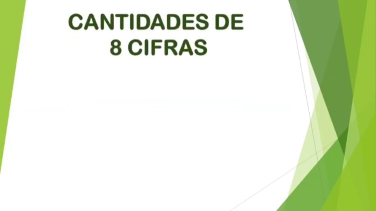 Aprendiendo las cantidades de 8 cifras, escritura y descomposición