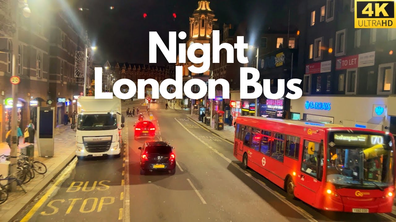 Night Bus in London | from Chelsea to Victoria. 4K
