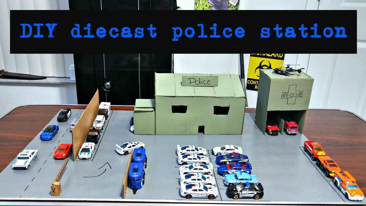 DIY diecast police station build and tour 1:64 scale