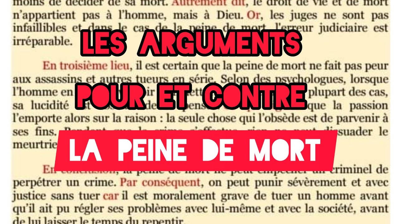 production écrite 1 bac la peine de mort