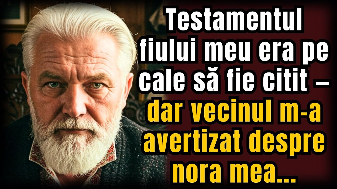 Testamentul fiului meu era pe cale să fie citit — dar vecinul m-a avertizat despre nora mea...