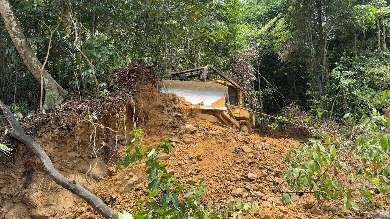 Extreme work! The bulldozer building the road is very perfect, let's watch the process