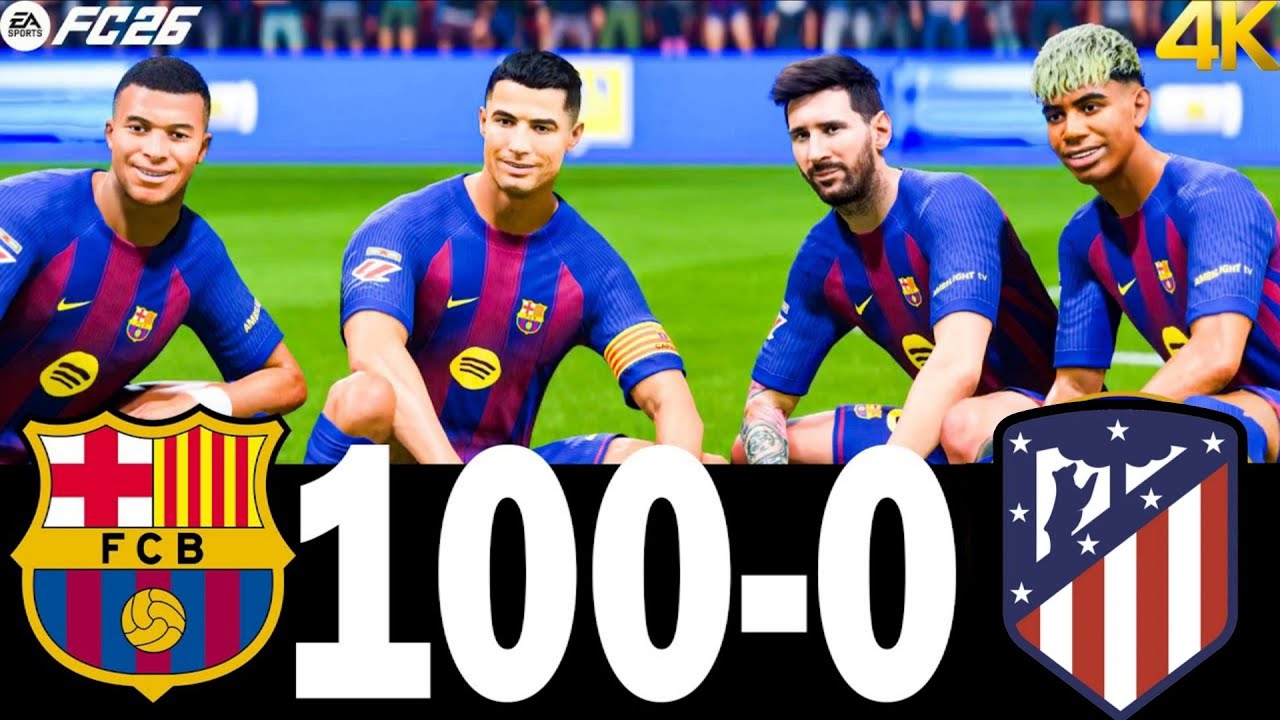 RONALDO MESSI MBAPPE & YAMAL ALL STARS PLAYING TOGETHER | BARCELONA 100-0 ATLETICO MADRID