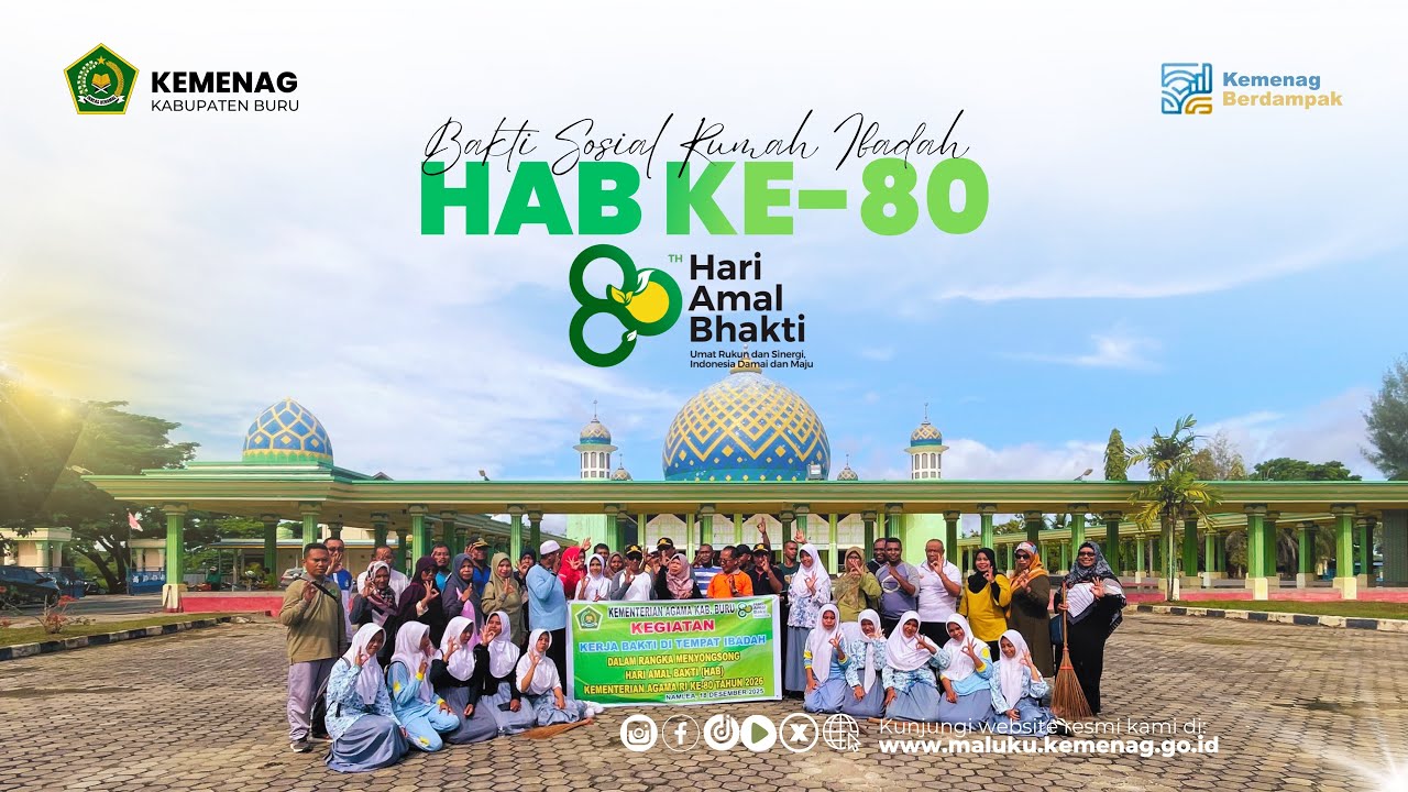 Gerakan Rumah Ibadah Bersih dan Hijau Kemenag Buru di Masjid Agung Al Buruuj dan Gereja Imanuel