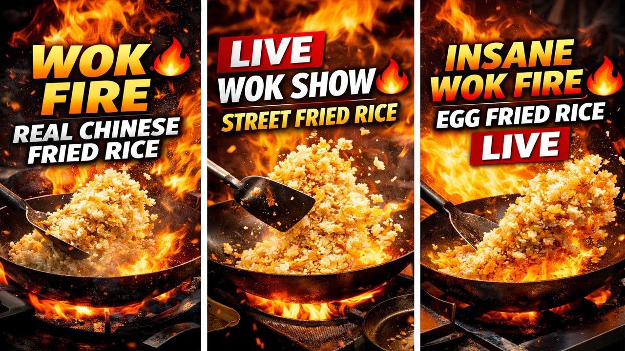 LIVE 🔥 Real Chinese Street Fried Rice | Wok Fire Show • Egg Fried Rice Cooking