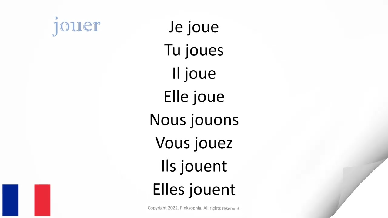 Verbe conjugaison présent : jouer = to play