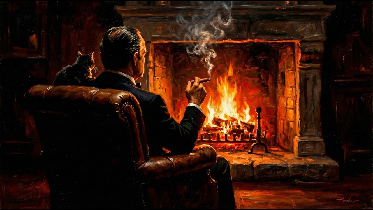 The Godfather Ambience | Don Corleone's Fireplace |Crackling Fire Sounds Only (ASMR)