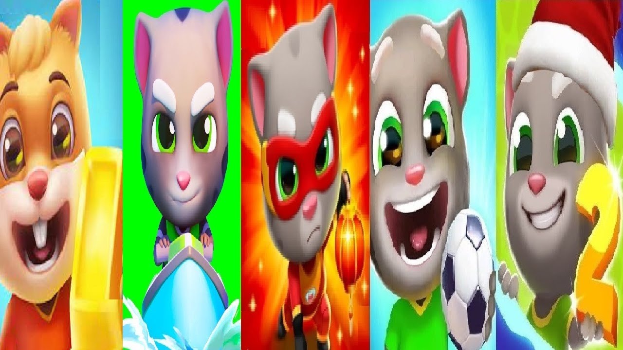 Talking Tom Hero Dash VS TALKING TOM GOLD RUN 1VS 2 VS Pet Cat Gold Run VS TOM Jetski 2 Talking BEN