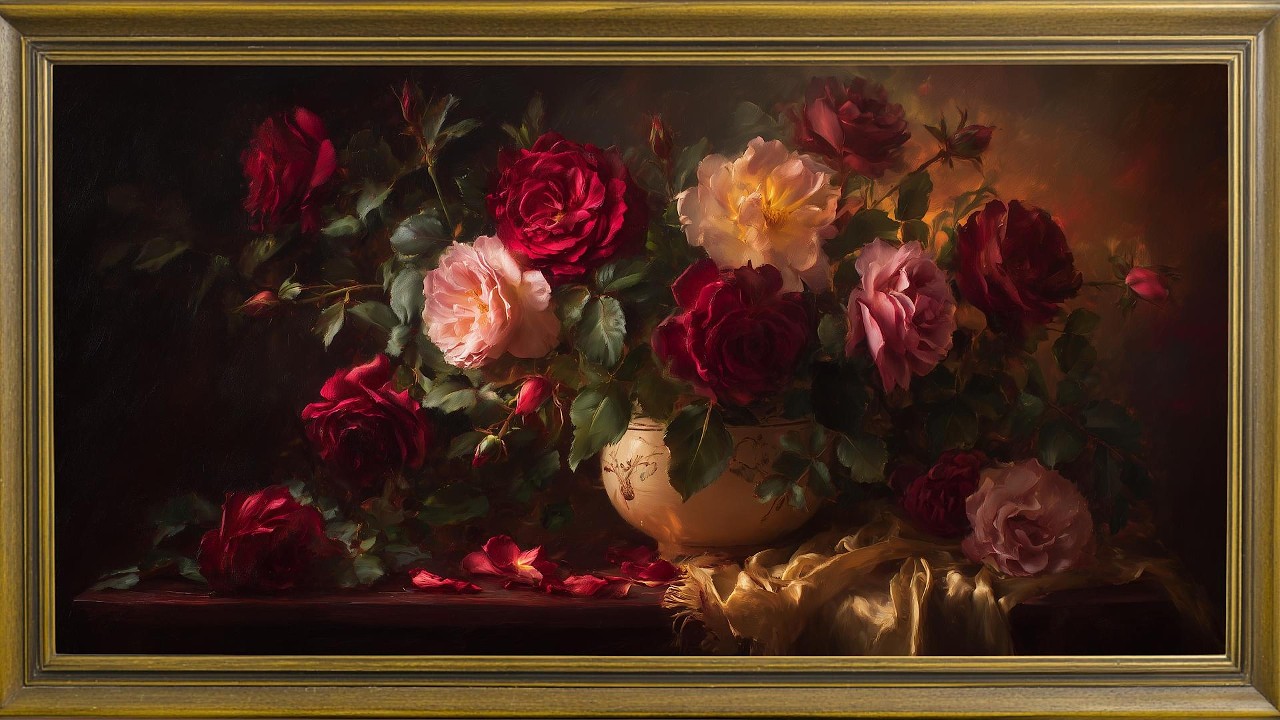 Late Night Jazz & Velvet Roses TV Art 🌹 Sultry Neo-Soul Ambience Luxury 4K Art Display (2 Hours)