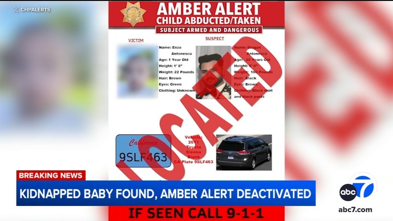 Baby at center of kidnapping found hours away in another state: CHP