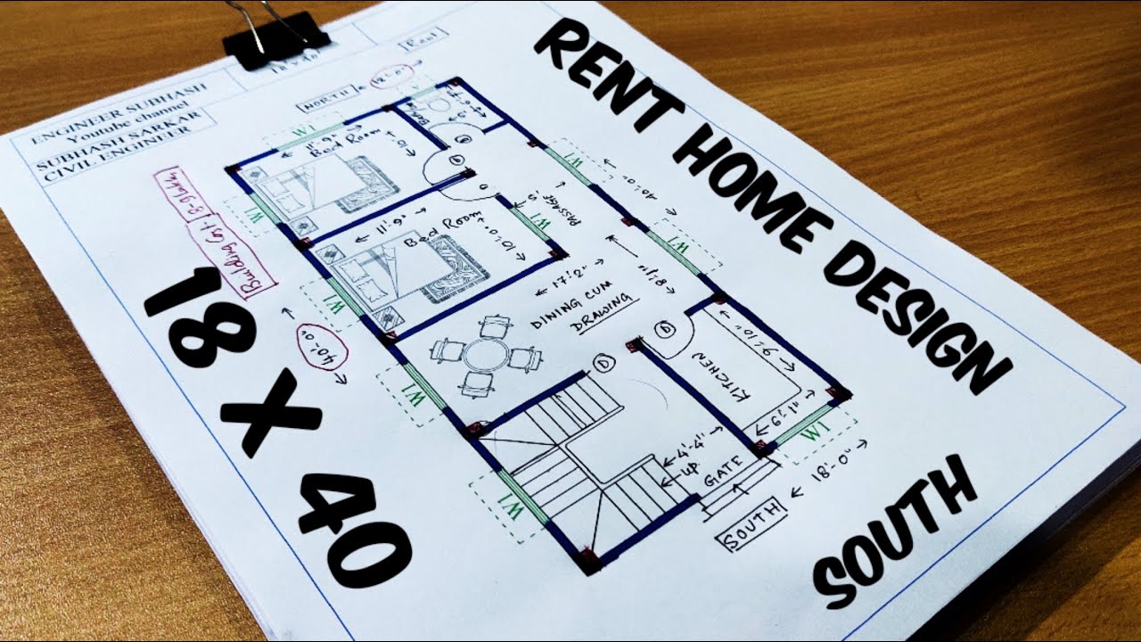 18 x 40 HOUSE DESIGN II 18*40 GHAR KA NAKSHA II 18 x 40 house plan