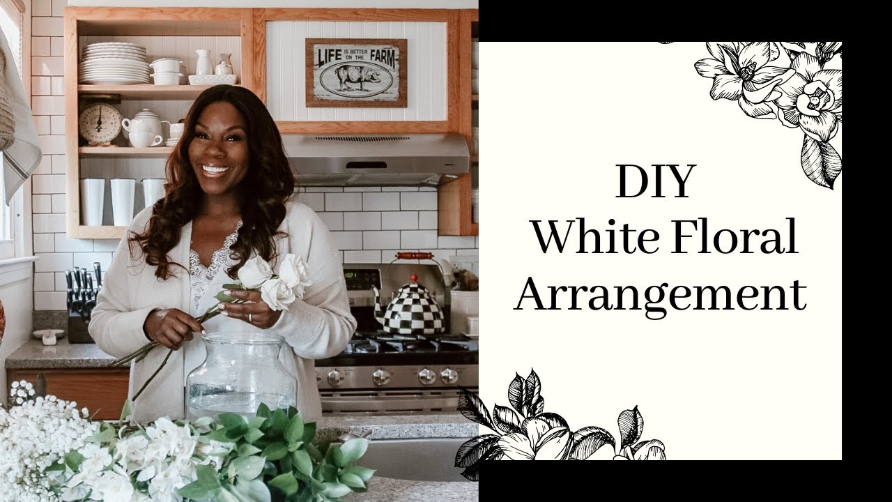 Easy DIY White Floral Arrangement