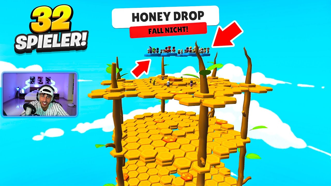 32 Spieler in ERSTER RUNDE HONEY DROP in Stumble Guys! (spannend)
