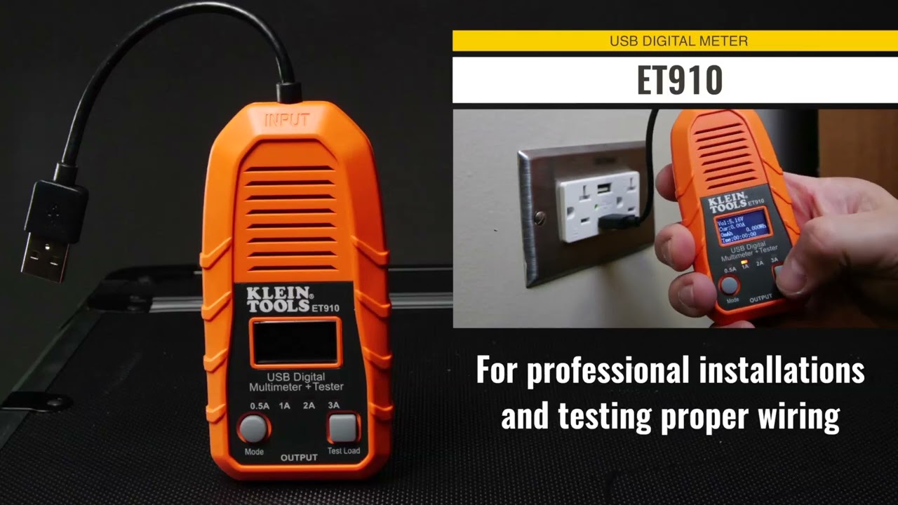 Klein Tools USB Digital Meter and Tester, USB-A (Type A)
