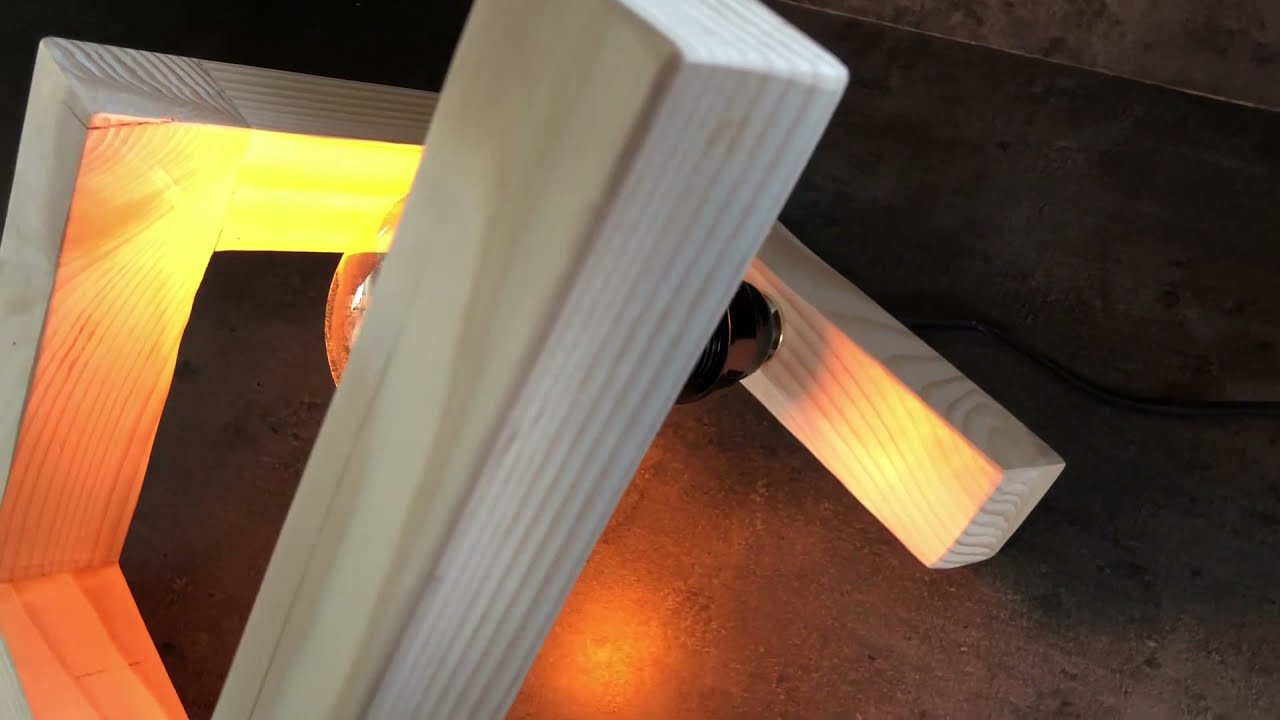 CRÉATION LAMPE BOIS fait maison 