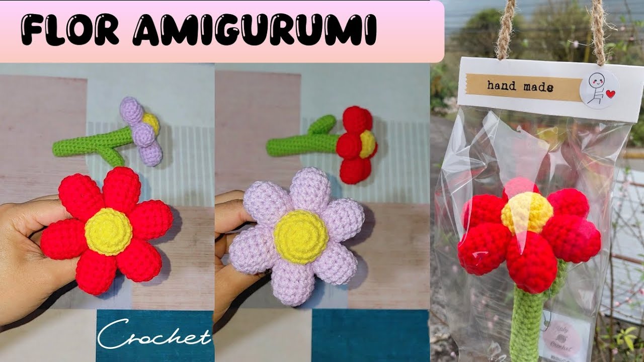 Cómo tejer FLORES a Crochet / Flor Amigurumi Tutorial muy fácil 