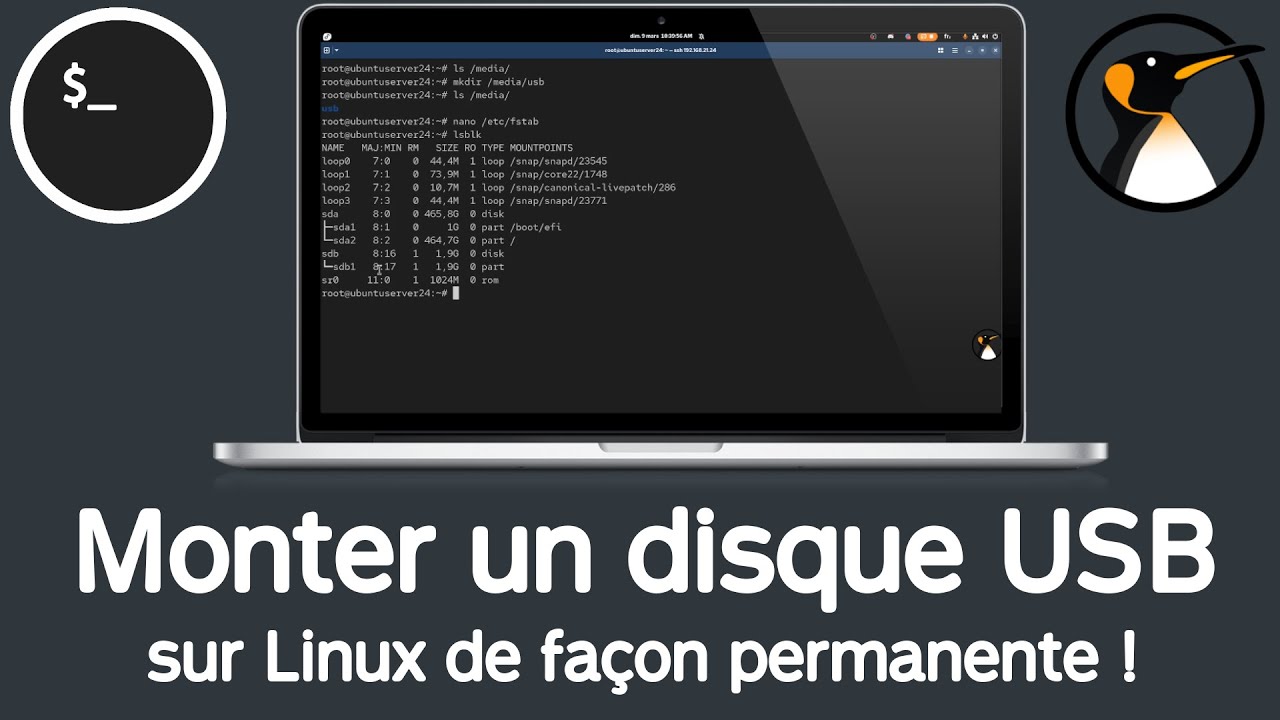 Monter un disque USB de façon permanente sur Linux !