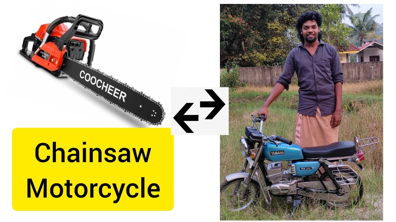 Homemade chainsaw motorcycle/yamaha rx100/two stroke bike/modified bike/handmade/Kerala design
