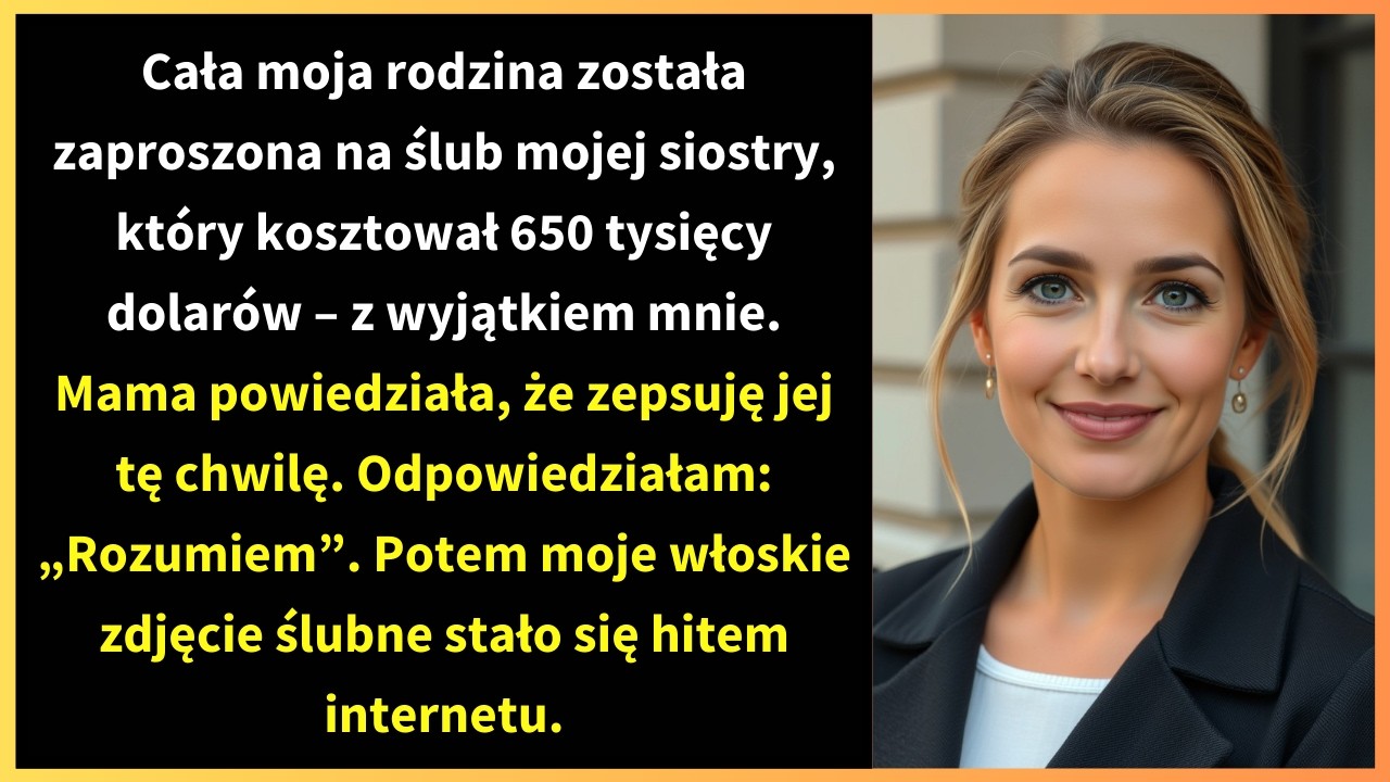 Cała moja rodzina została zaproszona na ślub mojej siostry, który kosztował 650 tysięcy dolarów