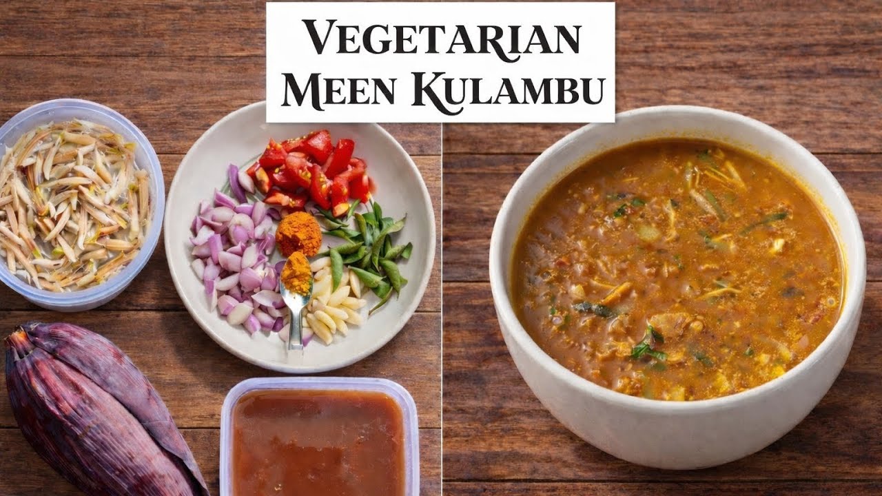“Vegetarian Meen Kulambu 🌱🔥 | No Fish Fish Curry Recipe | South Indian Style”