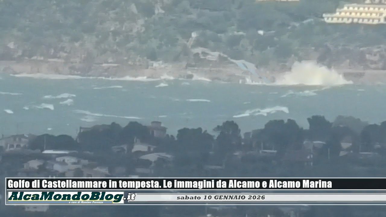 10 gennaio 2026. Golfo di Castellammare in tempesta. Le immagini da Alcamo e Alcamo Marina