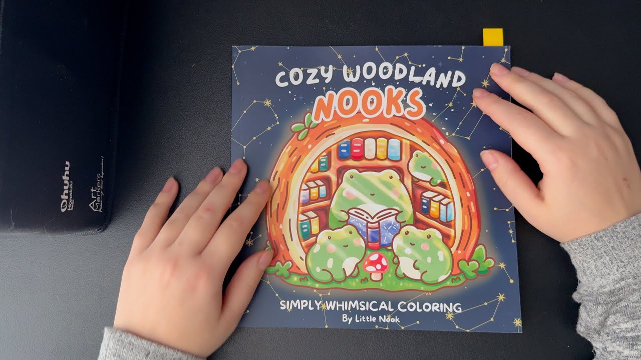 ASMR *No Talking* Let's Color A Woodland Nook 🪵🐸✨
