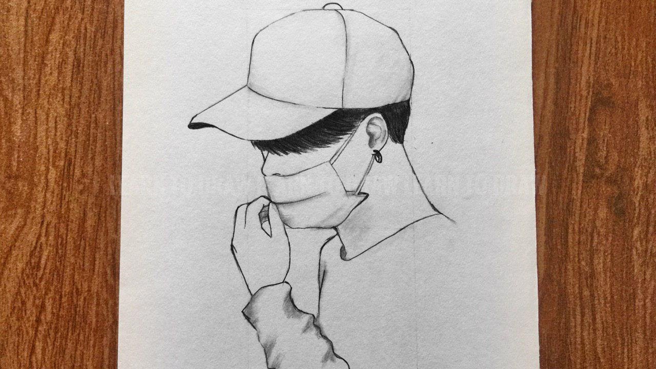 How to draw Jimin  BTS || Jimin sketch || easy drawing for beginner || រៀនគូរ