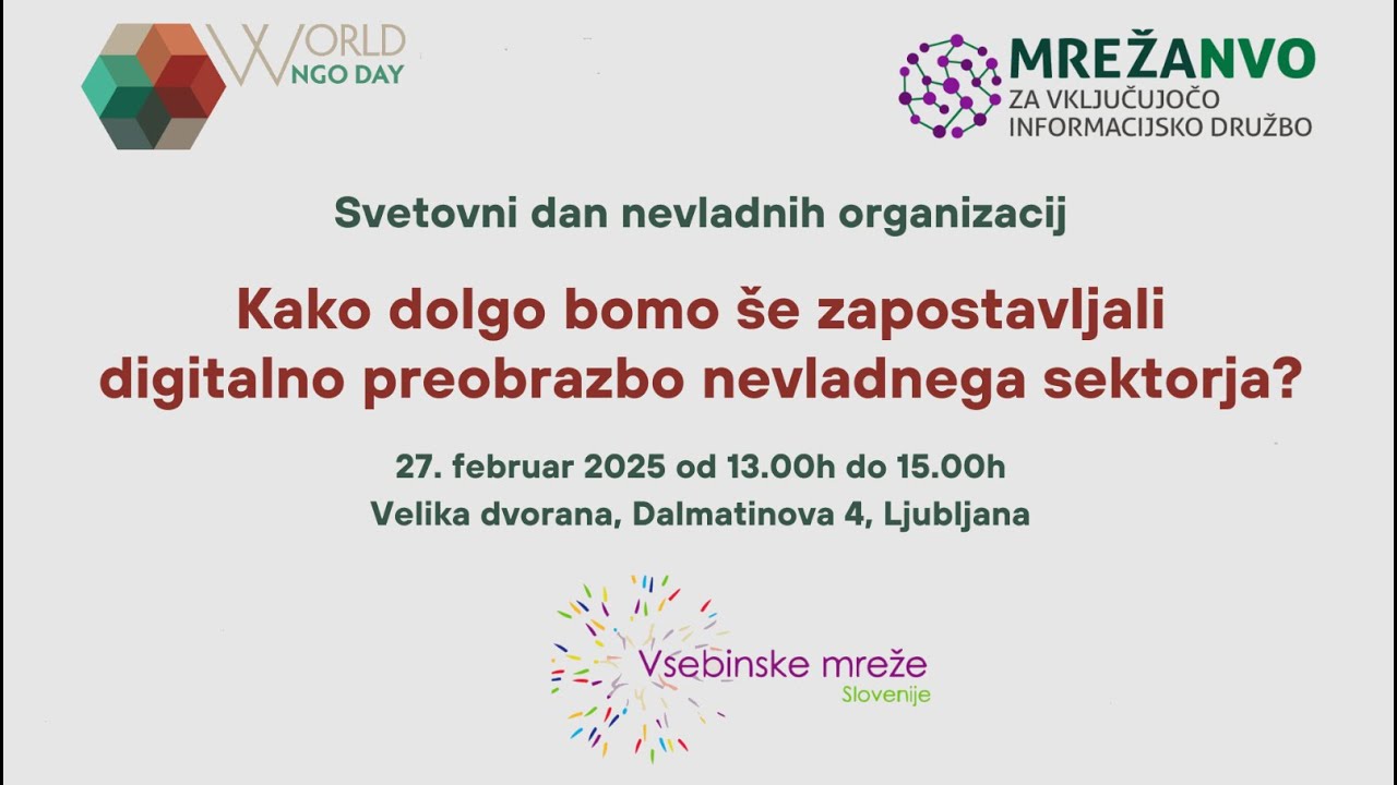 Svetovni dan NVO 2025 - Nagovori in razprava