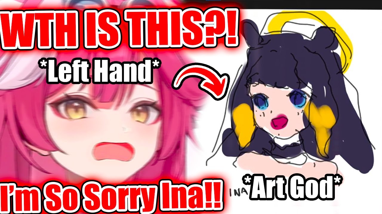 Raora Can’t Stop Suffering When She Has to Draw Ina With Her Left Hand