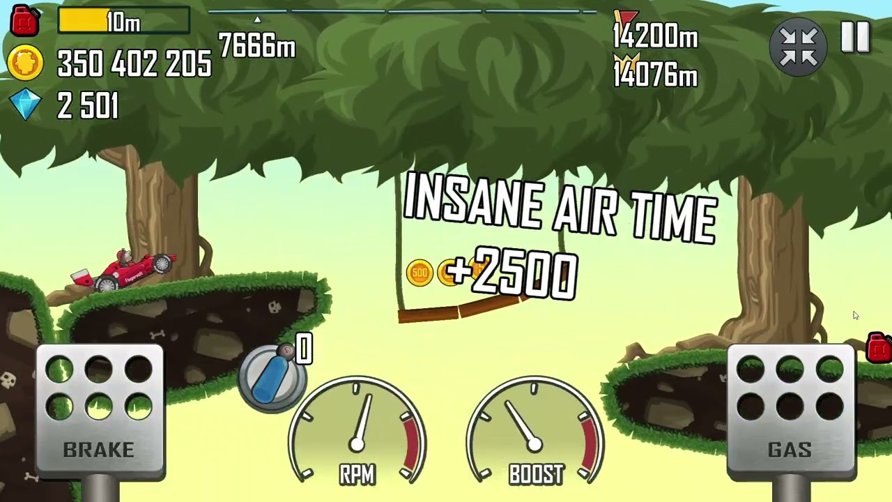 Hill Climb Racing. Race Car on Jungle 19805 meters. New Record!