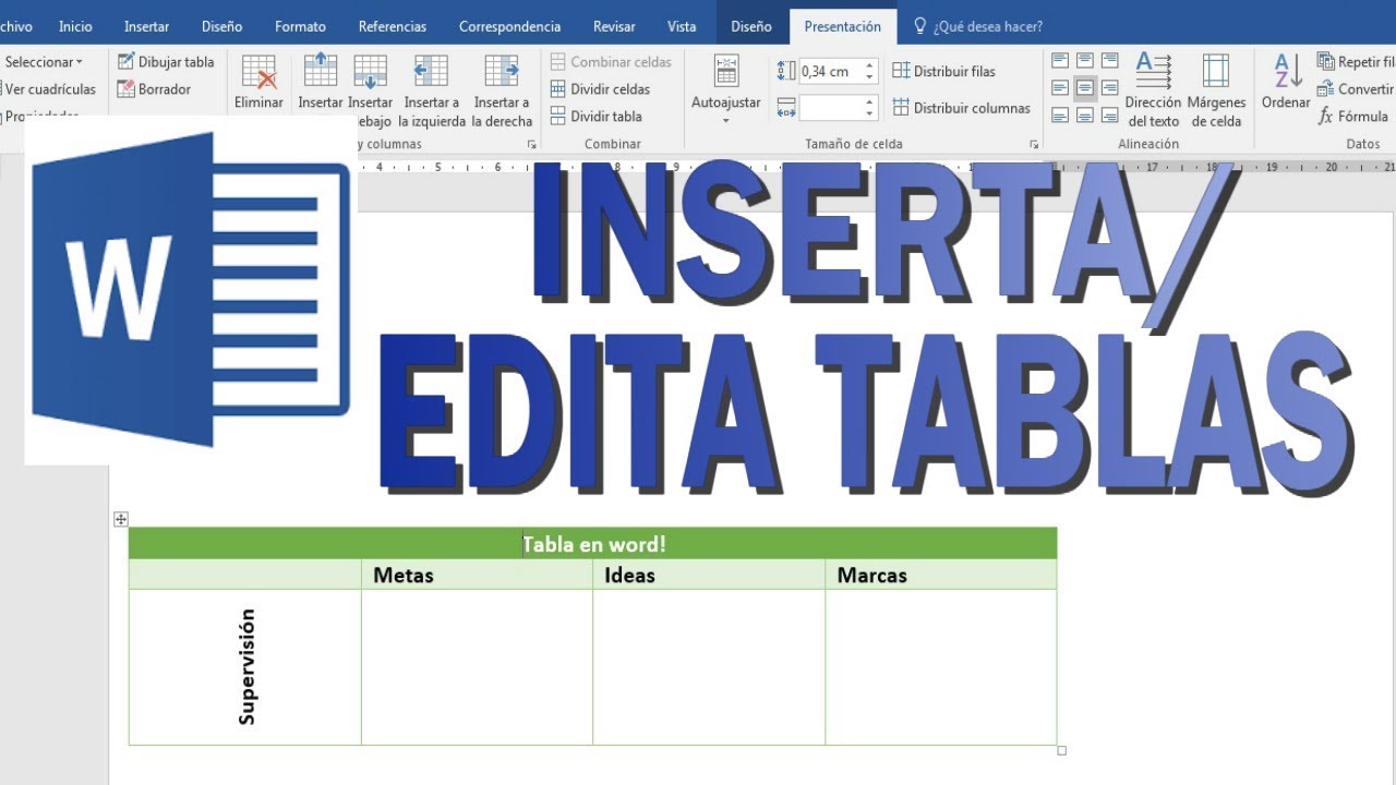 Como Insertar y Editar Tablas en Word
