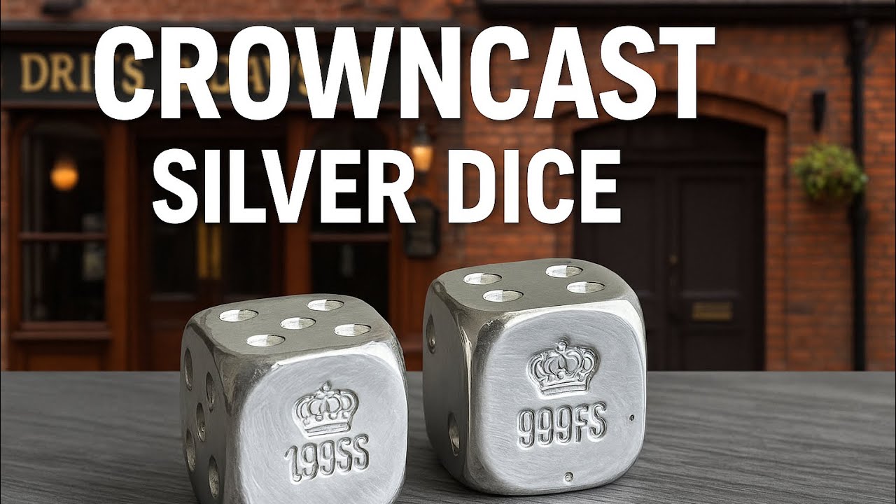 CrownCast Custom Silver Dice &ndash; 68g of Hand-Poured Perfection!