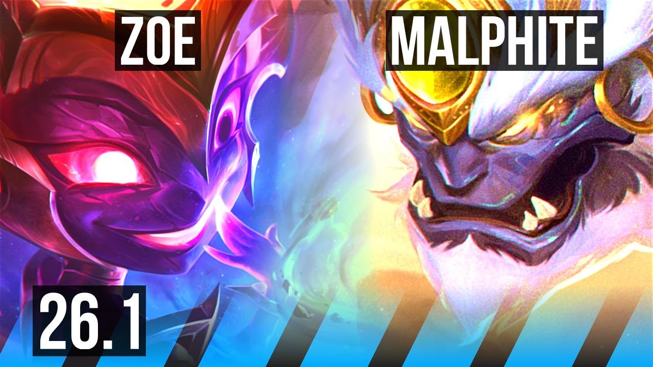 ZOE vs MALPHITE (MID) | 72K damage, 7k gold comeback | KR Master | 26.1