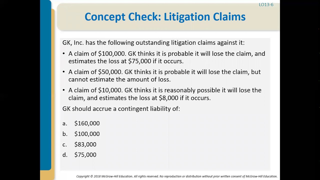 Intermediate II - Chapter 13 - 4 Loss Contingencies